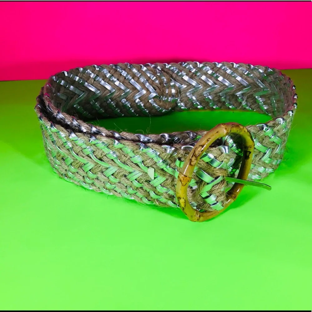 Metallic Silver Braided Vintage Deadstock Belt